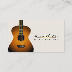Musician Music Teacher Guitar Gold Business Card