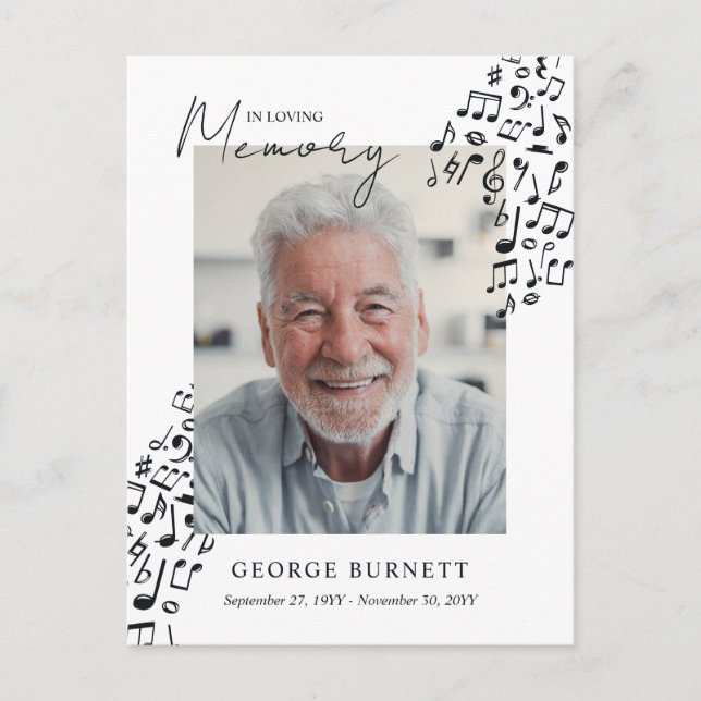 Musician Music Teacher Notes In Loving Memory (Front)