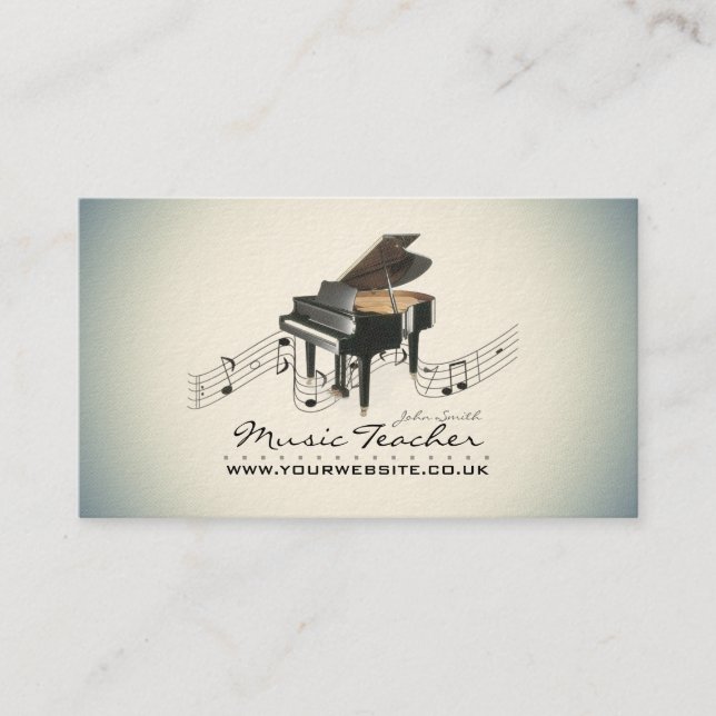 Musician/Music Teacher (Piano 1) Business Card (Front)