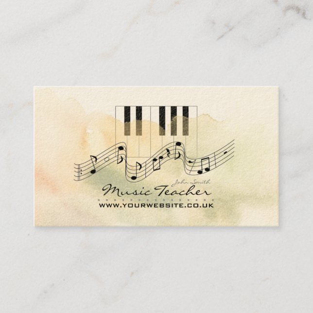 Musician/Music Teacher (Piano 2) Business Card (Front)
