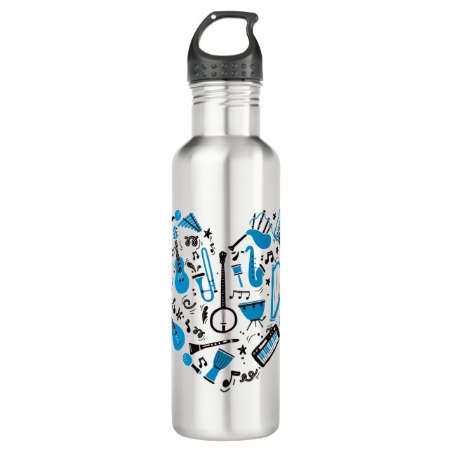 Musician Musical Instrument Heart Tool 710 Ml Water Bottle (Front)