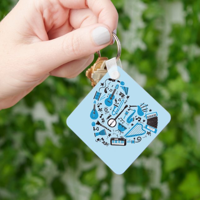 Musician Musical Instrument Heart Tool Key Ring (Hand)