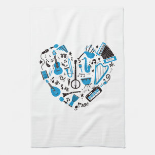 Musician Musical Instrument Heart Tool Tea Towel