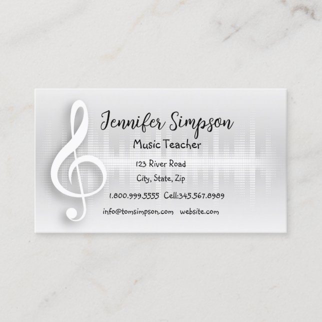 Musician Musical Music Notes Teacher Band Singer  Business Card (Front)