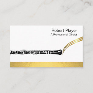 Musician Oboist Player Music Gold Oboe Waves Business Card