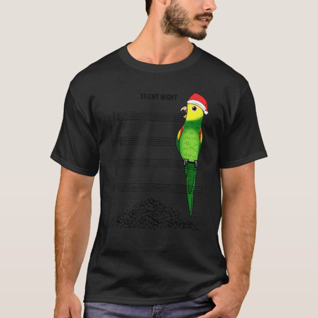 Musician Parrot I Silent Night I Double Yellow hea T-Shirt (Front)