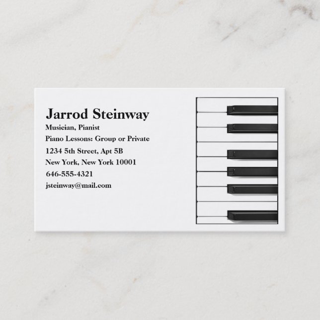 Musician/Pianist Business Card (Front)