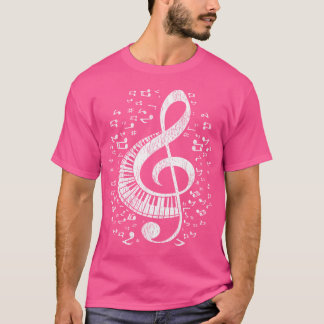 Musician Pianist Music Notes Keyboard Treble Clef  T-Shirt