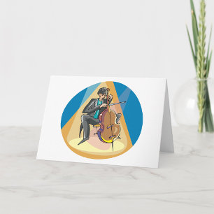 Musician Playing The Chello Card