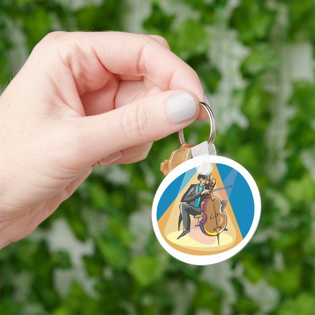 Musician Playing The Chello Key Ring (Creator Uploaded)