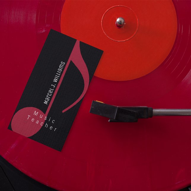 Musician Prof blk. Business Card with Musical Note (Creator Uploaded)