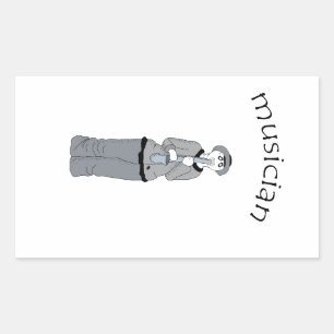 musician rectangular sticker