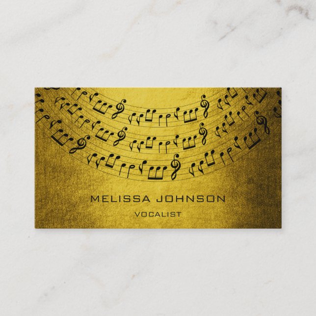 Musician Singer Componist Pianist Grungy  Mustard Business Card (Front)