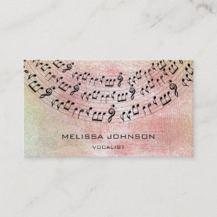 Musician Singer Componist Pianist Peach Pastel Business Card