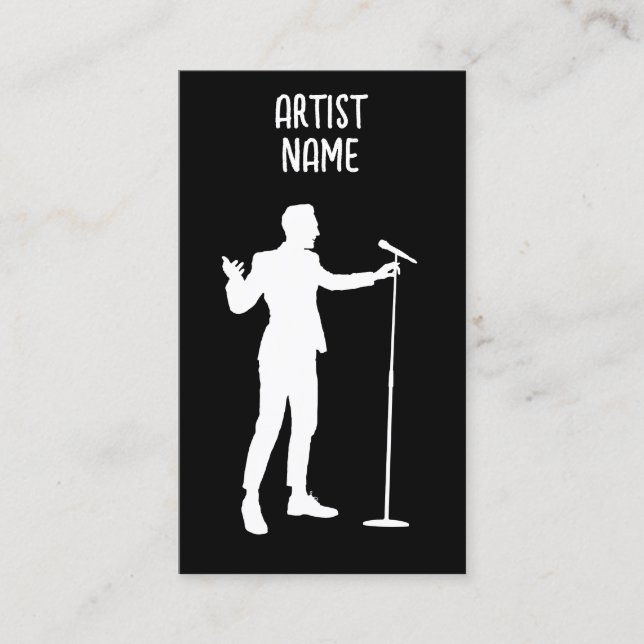 Musician Singer MC Microphone Artist Male Business Card (Front)