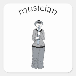 musician square sticker