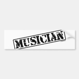 Musician Stamp Bumper Sticker