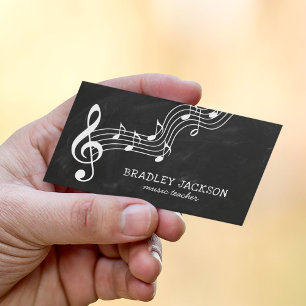 Musician Teacher Modern Music Tutor Business Card
