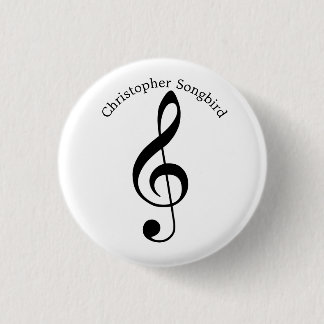 Musician Treble Clef  3 Cm Round Badge