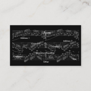 Musician Vintage Grey Notes Brit Guitar I Business Card