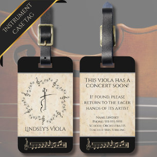Musician Viola Instrument Case Luggage Tag