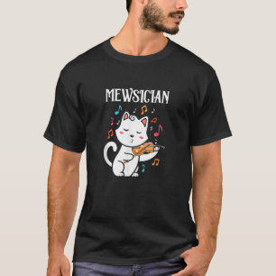 Musician Violin Mewsician Cat Design T-Shirt