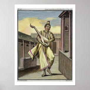 Musician with Indian Lute, from 'Voyage aux Indes Poster