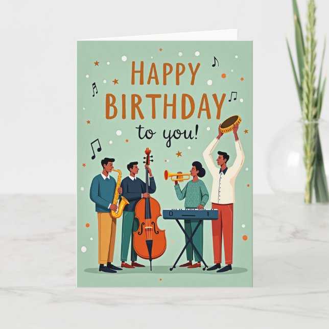 Musicians Art Birthday Card (Front)