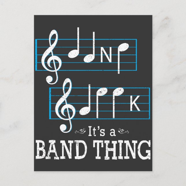 Musicians Band Geek Music Notes Spelling Funny Postcard (Front)