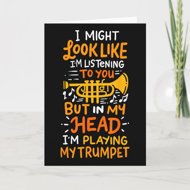 Musicians Birthday And Shop Trumpet Player  Card (Front)