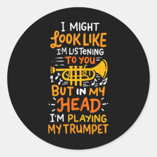 Musicians Birthday And Shop Trumpet Player Classic Round Sticker
