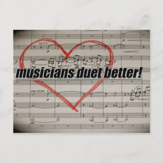 Musicians Duet Better postcard