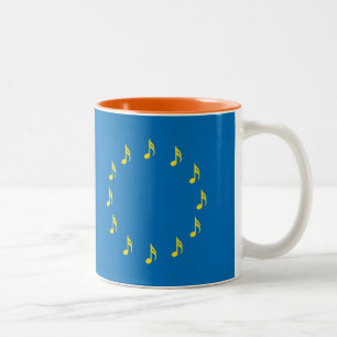Musicians for European Union semiquaver EU flag Two-Tone Coffee Mug