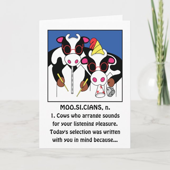 Musicians Funny Birthday Greeting Card (Front)