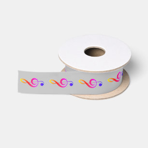 Musicians Gift Ribbon G-Clef - HAMbyWG Satin Ribbon