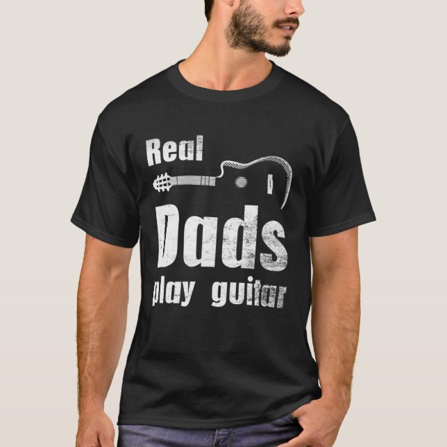 Musicians Guitarists Real Dads Play Guitar Half Gu T-Shirt (Front)