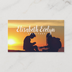 musicians guitars music business card