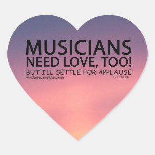 Musicians Need Love Heart Sticker
