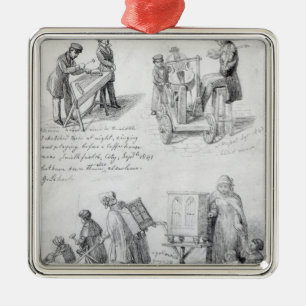 Musicians on the streets of London, 1841-43 Metal Tree Decoration