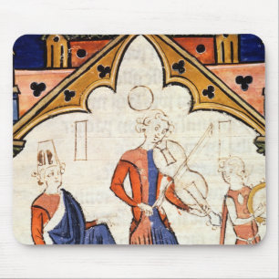 Musicians Playing a Viola and a Tambourine Mouse Mat