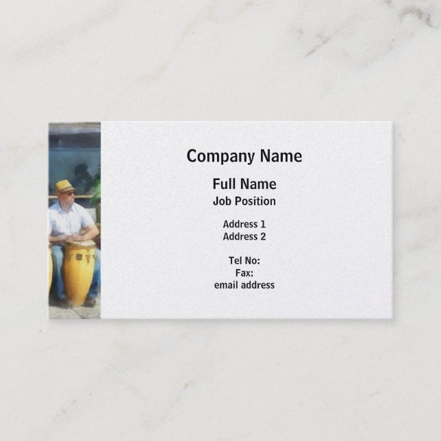 Musicians - Playing Bongo Drums Business Card (Front)