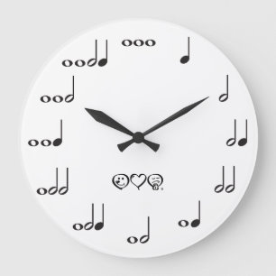 Musicical Notes Large Clock