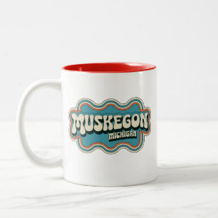 Muskegon Michigan 70s Retro Vintage Coffee Mug 