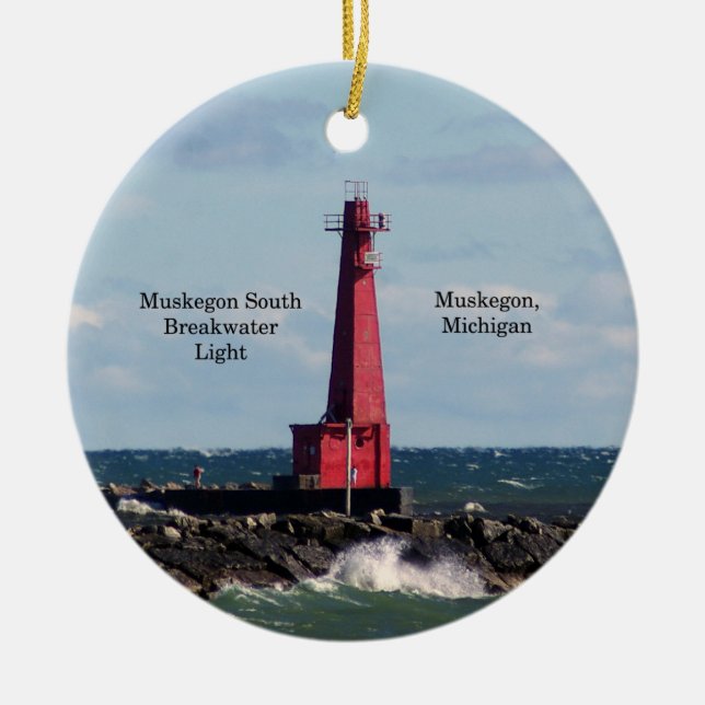 Muskegon South Breakwater Light ornament (Front)