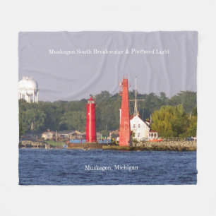 Muskegon South Pierhead & Breakwate Lights blanket