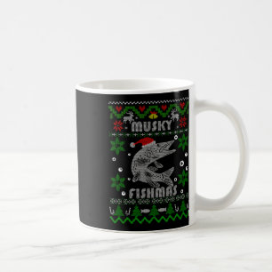 Muskie Angler Fishmas Musky Fishing Gifts Ugly Chr Coffee Mug