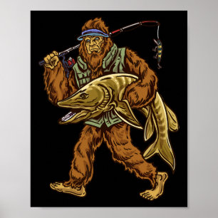 Muskie Fishing Bigfoot Musky Hunting Fishermen 1 Poster