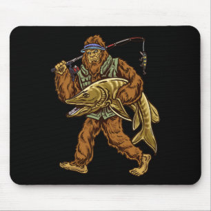 Muskie Fishing Bigfoot Musky Hunting Fishermen Mouse Mat