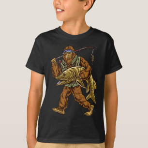 Muskie Fishing Bigfoot Musky Hunting Fishermen  T-Shirt