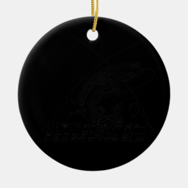 Muskie Fishing  Ceramic Tree Decoration (Front)